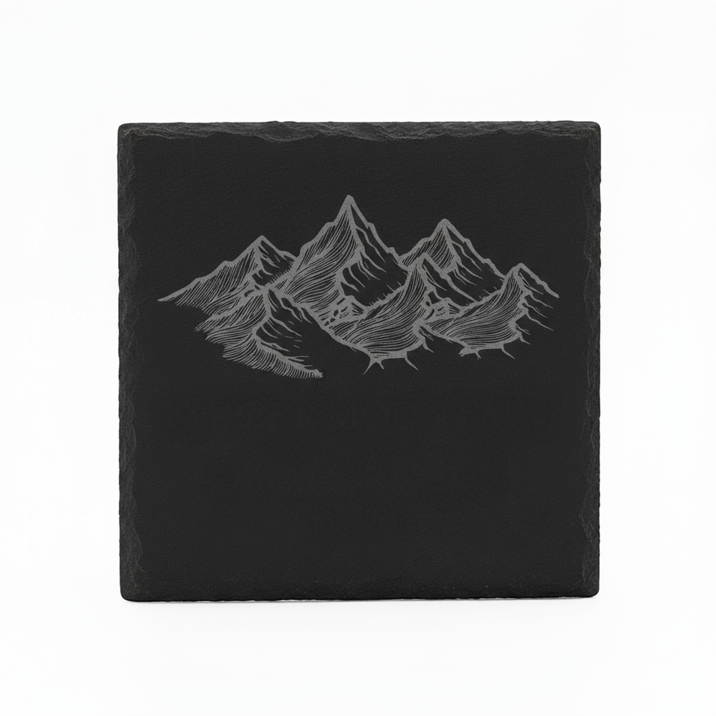 Custom Engraved Natural Stone Drink Coasters Set