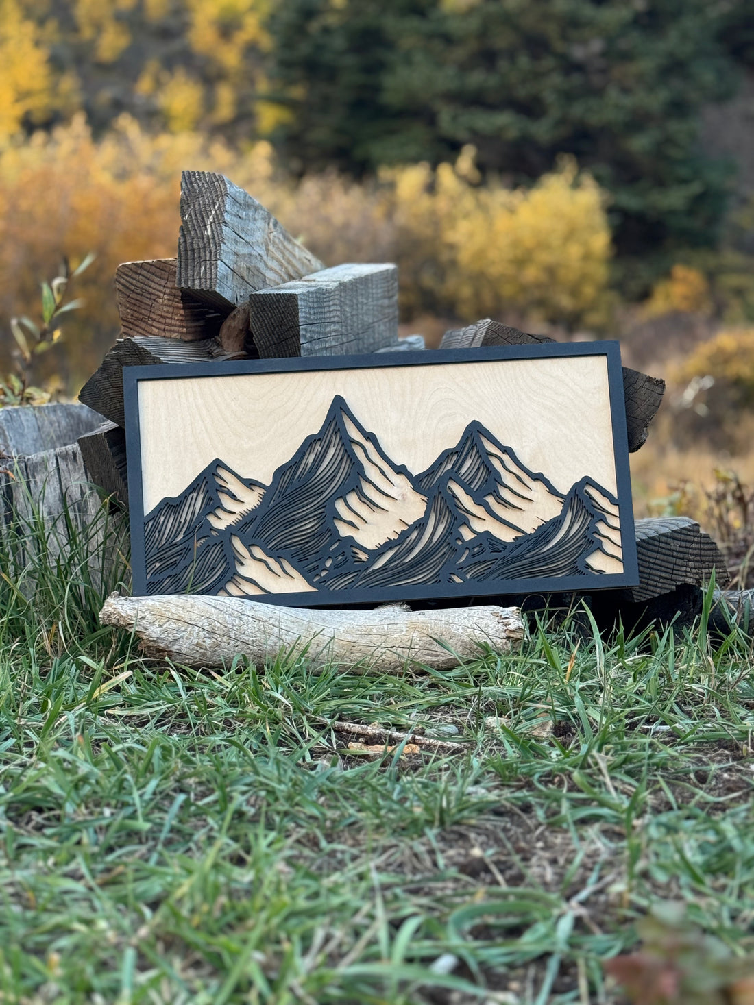 My Happy Place Laser Engraved Wall Art – Hand-Drawn Wood Sign with Backing