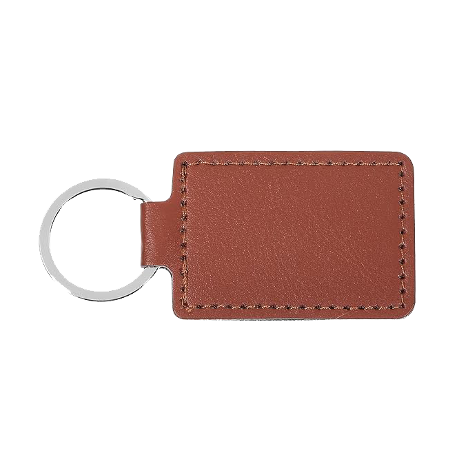 Custom Faux Leather Rectangle Keychain
