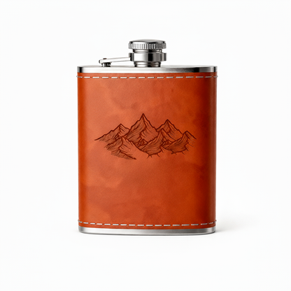 Custom Stainless Steel Faux Leather Hip Flask with Funnel