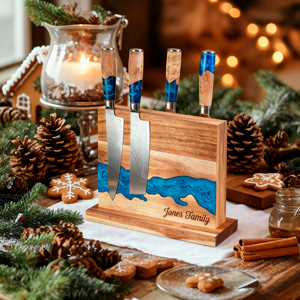 Magnetic Wood &amp; Resin Knife Holder