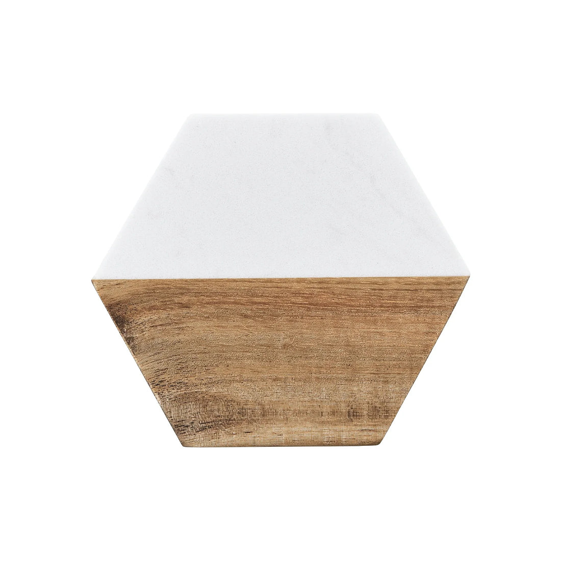 Custom White Marble &amp; Acacia Wood Coasters set